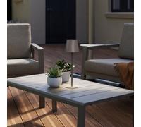 GoodHome Quelea Conical Matt Taupe Rechargeable Integrated Led Table Lamp