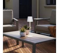 GoodHome Quelea Matt White Rechargeable Integrated Led Table Lamp