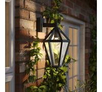 GoodHome Radley Fixed Matt Black Mains-Powered Outdoor Down Wall Light