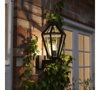 GoodHome Radley Fixed Matt Black Mains-Powered Outdoor Up Wall Light