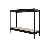GoodHome Rand 2 Shelf Hdf & Steel Shelving Unit (H)900mm (W)970mm (D)600mm