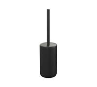 GoodHome Rawa Matt Black Ribbed Effect Ceramic Toilet Brush & Holder
