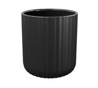 GoodHome Rawa Matt Black Ribbed Effect Ceramic Tumbler