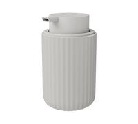 GoodHome Rawa Matt Grey Ribbed Effect Ceramic Freestanding Soap Dispenser