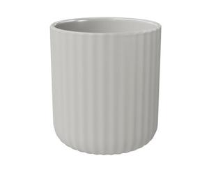 GoodHome Rawa Matt Grey Ribbed Effect Ceramic Tumbler