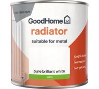 GoodHome Renovation Brilliant White Satinwood Multi-Room Radiator & Appliance Paint, 250Ml