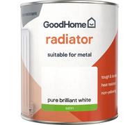 GoodHome Renovation Pure Brilliant White Satinwood Multi-Room Radiator & Appliance Paint, 750Ml
