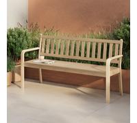 GoodHome Riveo Natural Wooden 3 Seater Bench (W)163Cm (H)89Cm