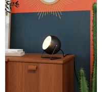 GoodHome Roccheta Round Matt Black Table Lamp
