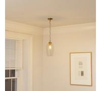 GoodHome Rochford Vintage Satin Antique Brass Effect Pendant Ceiling Light, (Dia)170mm