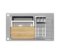 GoodHome Romesco Brushed Stainless Steel 1 Bowl Sink & Drainer 510mm X 880mm