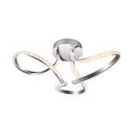 GoodHome Round Beaded Metal & Plastic Chrome Effect Led Ceiling Light