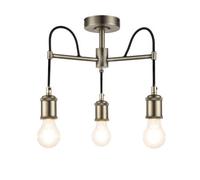 GoodHome Round Brushed Satin Metal Pewter Effect 3 Lamp Led Ceiling Light