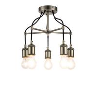 GoodHome Round Brushed Satin Metal Pewter Effect 5 Lamp Led Ceiling Light