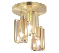 GoodHome Round Matt Glass & Metal Brass Effect 3 Lamp Ceiling Light