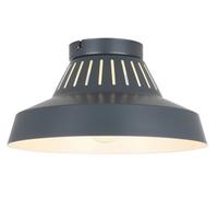 GoodHome Round Matt Metal Grey Ceiling Light