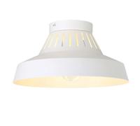 GoodHome Round Matt Metal White Ceiling Light