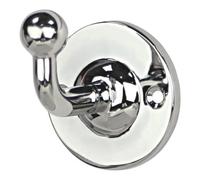 GoodHome Rounded Basic Chrome Effect Zinc Alloy Wall-Mounted Single Hook (H)56mm (D)52mm