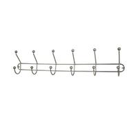 GoodHome Rounded Basic Matt Titanium Steel 6 Hook Rail (L)655mm (H)135mm