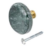GoodHome Rubian Green Marble & Metal Ring Knob (Dia)36.25mm, Pack Of 2