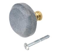 GoodHome Rubian Grey Marble & Metal Ring Knob (Dia)36.25mm, Pack Of 2