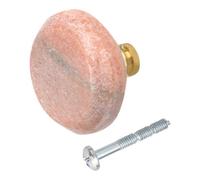 GoodHome Rubian Pink Marble & Metal Ring Knob (Dia)36.25mm, Pack Of 2