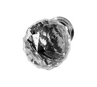 GoodHome Ruis Polished Grey Aluminium & Crystal Chrome Effect Furniture Knob (Dia)32mm, Pack Of 2