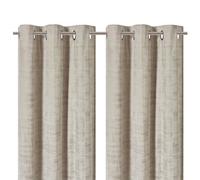 GoodHome Ruvor Beige Plain Woven Lined Eyelet Curtain (W)117Cm (L)137Cm, Pair