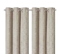 GoodHome Ruvor Beige Plain Woven Lined Eyelet Curtain (W)167Cm (L)183Cm, Pair