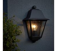 GoodHome Sagwon Fixed Matt Black Mains-Powered Outdoor Half Wall Light