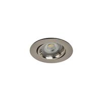 GoodHome Salk Brushed Chrome Nickel Effect Adjustable Led Warm White Downlight 4.8W Ip20, Pack Of 3