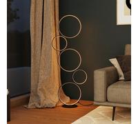 GoodHome Samana 5 Rings Matt Black Led Floor Lamp