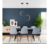 GoodHome Samana Round Matt Black Led Pendant Ceiling Light, (Dia)380mm