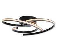 GoodHome Samana Round Matt Metal & Plastic Black Led Ceiling Light