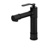GoodHome Sauga Tall Black Round Basin Mono Mixer Tap