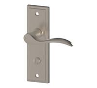 GoodHome Sennen Brushed Grey Nickel Effect Curved Wc Door Handle (L)105mm (D)59.5mm Pair