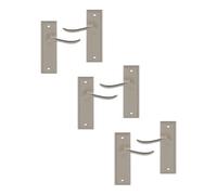 GoodHome Sennen Brushed Nickel Effect Scroll Latch Door Handle (L)105mm (D)59.5mm Pack Of 3