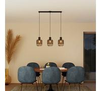 GoodHome Shepton Traditional Matt Black Smoked Effect 3 Lamp Pendant Ceiling Light