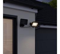 GoodHome Shomali Black Solar-Powered Cool White Integrated Led Floodlight 1000Lm