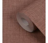 GoodHome Shung Terracotta Woven Effect Textured Wallpaper