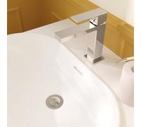 GoodHome Sola M Chrome Effect Square Basin Mixer Tap