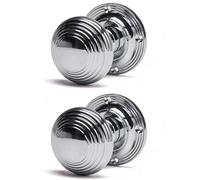 GoodHome Solaria Satin Zinc Alloy Round Internal Door Knob (Dia)53.3mm, Pair