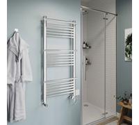 GoodHome Solna Chrome Effect 1068Btu Vertical Towel Radiator (W)534mm X (H)1182mm