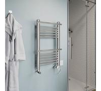 GoodHome Solna Chrome Effect 618Btu Vertical Towel Radiator (W)400mm X (H)700mm