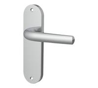 GoodHome Soure Polished Grey Chrome Effect Latch Door Handle (L)125mm (D)58mm Pair