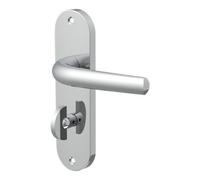 GoodHome Soure Polished Grey Chrome Effect Straight Wc Door Handle (L)125mm (D)58mm Pair