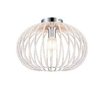 GoodHome Suchel Round Metal & Plastic Chrome Effect Led Ceiling Light