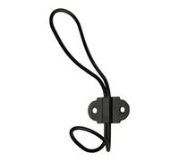 GoodHome Tapered Twist Black Steel Wall-Mounted Hat & Coat Hook (H)147mm (D)91mm