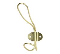GoodHome Tapered Twist Brass Effect Steel Wall-Mounted Hat & Coat Hook (H)147mm (D)91mm