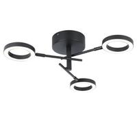 GoodHome Taphao Cyber Matt Metal & Plastic Black 3 Lamp Led Circular Ceiling Light